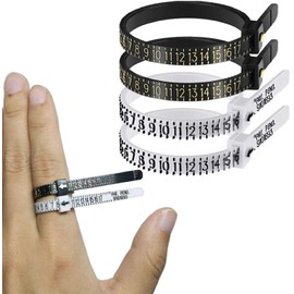 DPWOUM 4PCS 1-17 USA Plastic Ring Sizer Measuring Set Gauge Measure Tool Finger Measurer Jewelry Sizing Tools Reusable Finger Ring Sizer for Women/Men