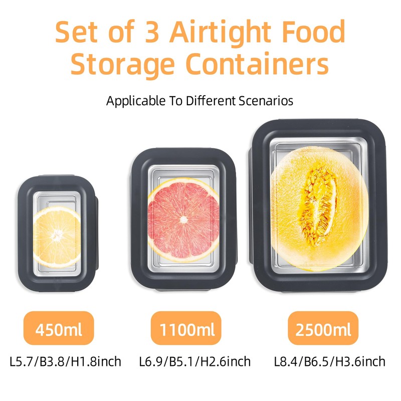 BEFOY Stainless Steel Food Storage Containers with Lids Airtight Bento
