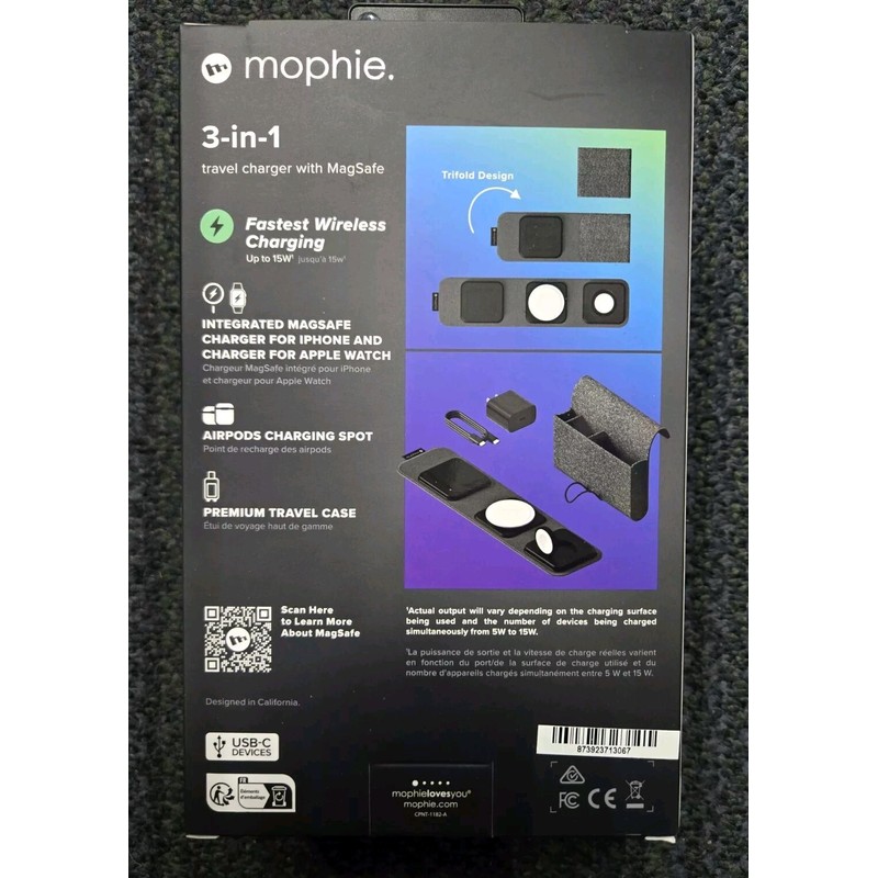Mophie 3-In-1 Travel Charger with MagSafe