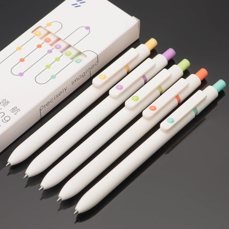 5PCS Zennyth Retractable Gel Pens Set, Quick Dry Black Ink
