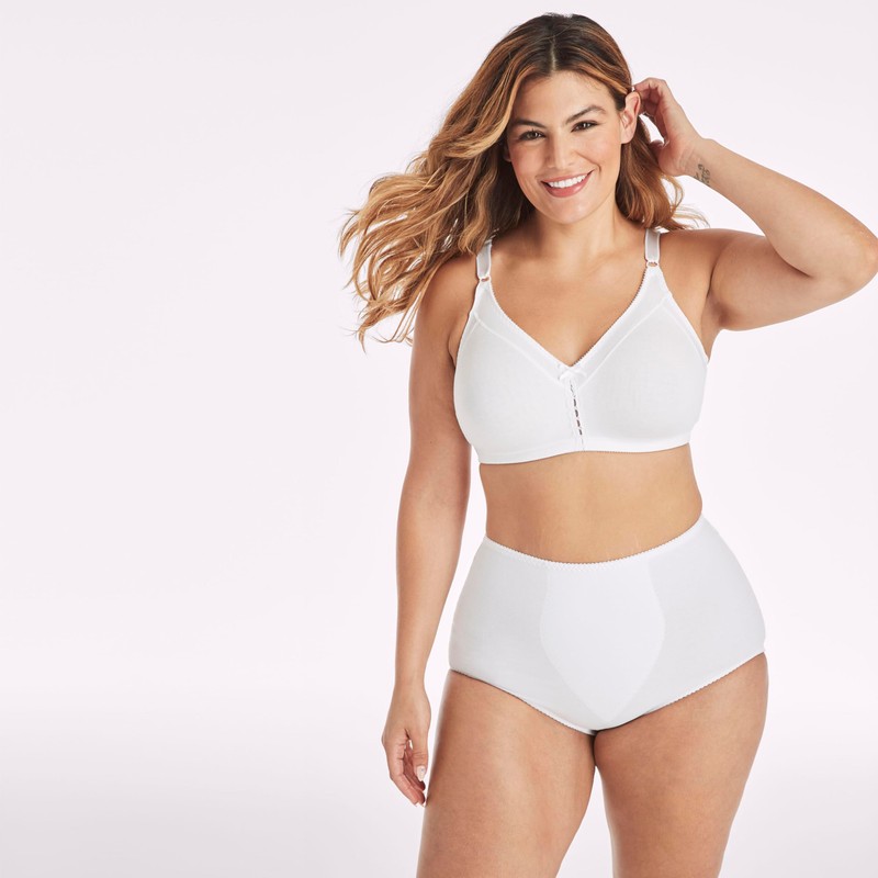 Bali #3036 sostén de doble apoyo de algodón sin alambre,