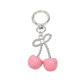 SIGZKK Glitter Bowknot Cherry Bag Purse Charms Keychain Accessories Decor for Handbag Tote Bag, Car Key Chains Cute Gifts for Women