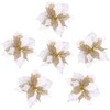 jim`s cabin Artificial Flowers Pack of 12 Glitter Poinsettias for