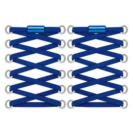 TQmate Elastic shoelaces without tying, elastic laces with quick release, rubber shoelaces suitable for trainers, adults and children, blue x2 pair