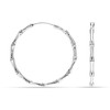 LeCalla 925 Sterling Silver Italian Bamboo Hoop Earring for Women