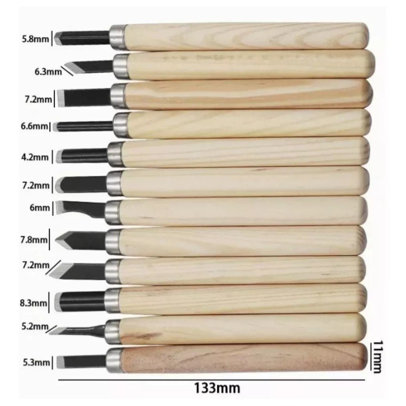 Compraymas Juego Gurbias 12 Pieza Tallado De Madera Gubias Escolares