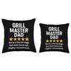 Grill Master Dad Funny BBQ Review Meme Throw Pillow