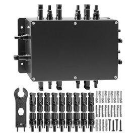 GMURA PV Combiner Box, Waterproof Solar Combiner Box Fit for RV Roof On/Off Grid Solar Panel System, with 30A Fuse & Install Screws & Wrench