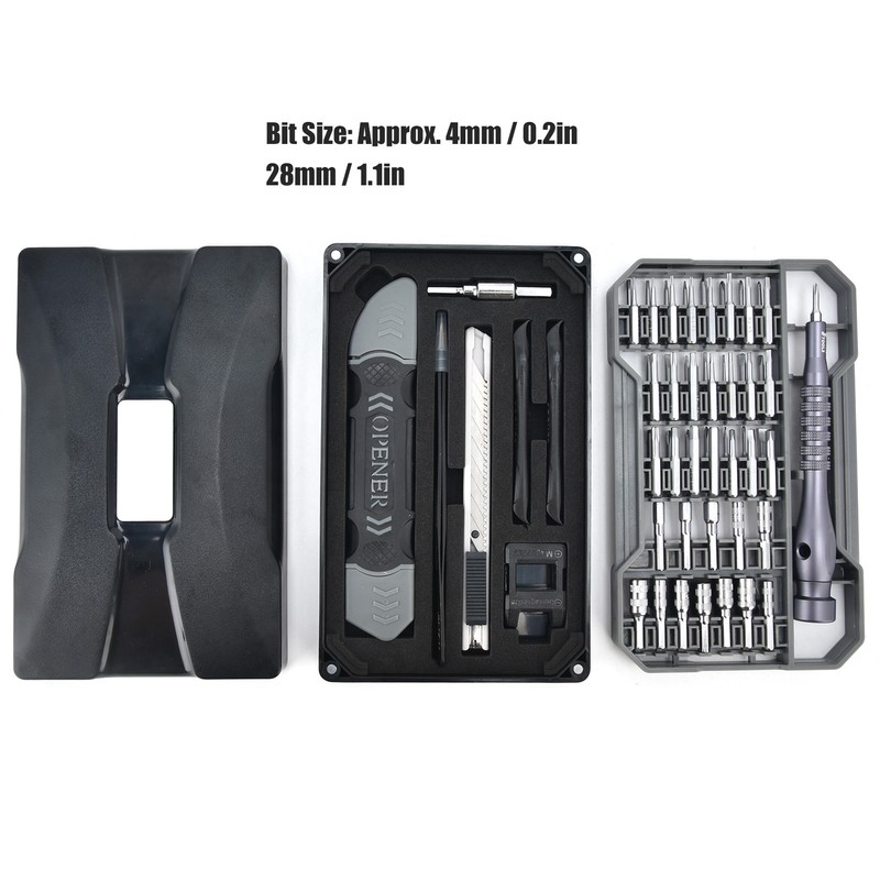 69Pcs Accurate Screwdriver Kit Magnetic 4x28mm Matte Chrome Long Diameter