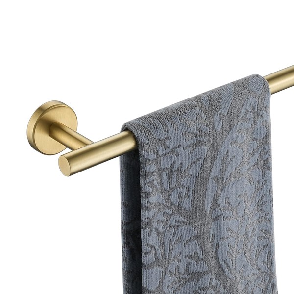 JQK Bath Towel Bar, 24 Inch Brushed Light Gold Towel