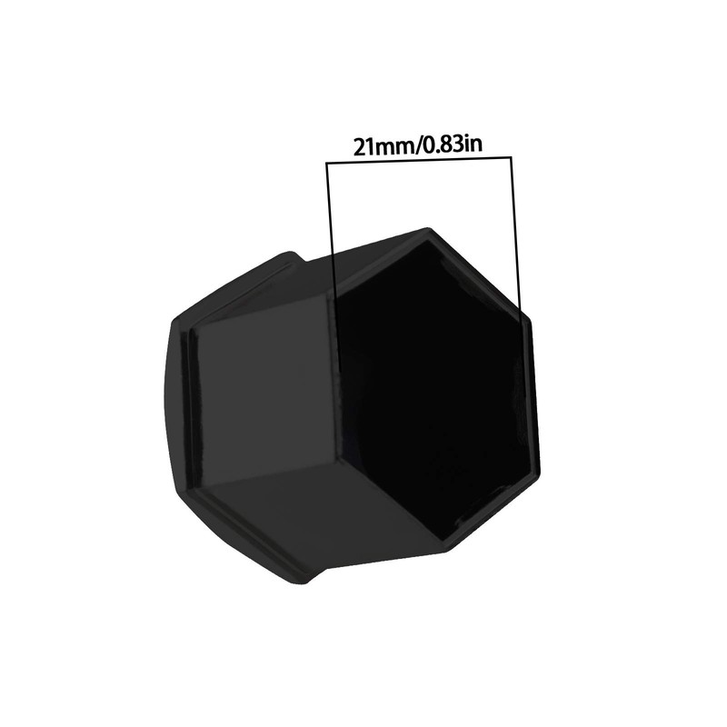 EMSea 20Pcs Black Wheel Nut Caps Hub Bolt Covers 21mm