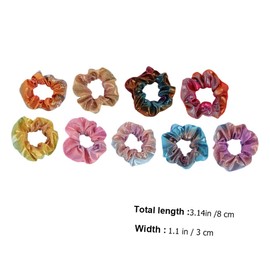 Baluue 18pcs Tie-dye Hair Ties for Women Rainbow Scrunchies Hair Accessories for Girls Fashionable Gradient for Everyday Use