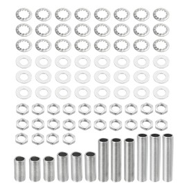 sourcing map Lamp Pipes with Lock Nuts Washers 4 Size Rod 1/8IP Thread Fasteners Assortment for Chandelier Ceiling Light Repair Assembly DIY Hardware, Pack of 84