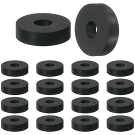 sourcing map 18 Pcs Multi Purpose Rubber Spacer, 0.5" OD x 1.5" ID x 0.4" Thickness Anti-Vibration Isolation Rubber Bushings Grommets Spacers Washers for Home Cars Boat Accessories (Black)