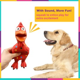 PetLike Squeaky Dog Toys Safe Latex Dog Chew Toy for Small Medium Dogs Screaming Rubber Chicken Dog Toys Set 3 Pack