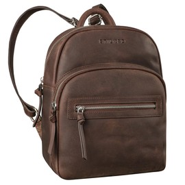 STILORD 'Alba' Small Leather Backpack Women Rucksack Small For Women Vintage Handbag Backpack for City Shopping Genuine Leather, Colour:sapelli - brown