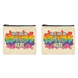 ThisWear Gay Gifts For Women Equality LBGTQIA Hate Has No Home Here 2-Pack Cosmetic Accessory Bags