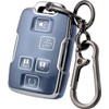 CHATYYD for GMC Key fob Cover with Keychain,Soft TPU Car Key Cover Case for GMC Yukon Sierra 1500 Chevy Silverado Suburban Tahoe Accessories(Blue)