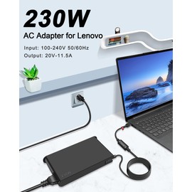 230W New Legion 5 Charger for Lenovo Legion 5 7 5P C7 S7 Y540 Y545 Y740 Y730 Y900 Y910 Y920 Y7000 R7000, ThinkPad P50 P52 P70 ADL230NDC3A 4X20E75111 GX20L29347 Laptop Power Adapter