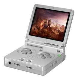 RG35XXSP Flip Handheld Game Console 3.5 inch IPS Clamshell Video Gaming Console Linux System with 64G TF Card Online Play (Silver)