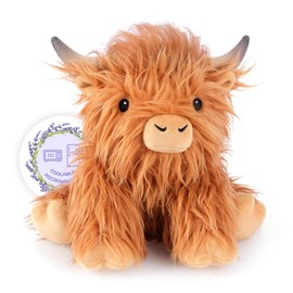 SuzziPals Heatable & Coolable Highland Cow Weighted Stuffed Animals, Microwavable Stuffed Animals Heating Pad for Period Cramps, Lavender Scented Cow Plush Toy for Stress Relief, Highland Cow Gifts