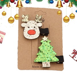 Christmas Duckbill Clips | Cute Christmas Hair Clips Kit - Bright Colors Hair Decoration Tool for School Activities, Friends Parties, Festival Events, Daily Wear, Themed Parties