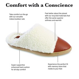 isotoner Women's Clog Slipper: Non-Slip Sole, Indoor/Outdoor, Memory Foam, Machine Washable, Ewe, 9-10