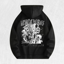 Mater Desires Graphic Hoodie 100% Cotton US Warehouse 6 ColorsColor: Army Green, Size: L