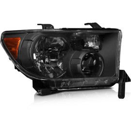AQEEI Headlight Assembly Fit For Toyota Sequoia 2008-2017,For Toyota Tundra 2007-2013 Black Housing Clear Len Amber Reflector