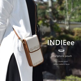 Indy Women's Smartphone Pouch, Popular, Stylish, Cute Sacoche, Shoulder Bag, Portable, Bag, Pouch, Diagonal Vertical, Mini Bag, Genuine Leather, Wallet, Minimalist, Lightweight, Travel, Attractive