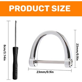 D Ring, Pack of 12 Metal Rings, Bag Strap Hooks in 2 Colours, Black and Gold, Metal D Ring Made of Hard Zinc Alloy, Suitable for Handbags, Backpacks, Keys D Rings