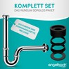 Engelbach® Siphon for washbasins, extra long 200 mm, drain pipe,