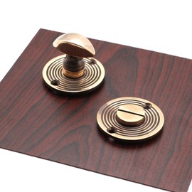 Solid Brass Antique Beehive Bathroom Thumb Turn & Release Door Lock Set (Aged Brass)