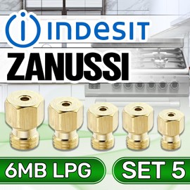 Set of 5 Gas Nozzles Brass 6MB GPL for Gas Stove and Gas Cooker for Star - ONIX TECH