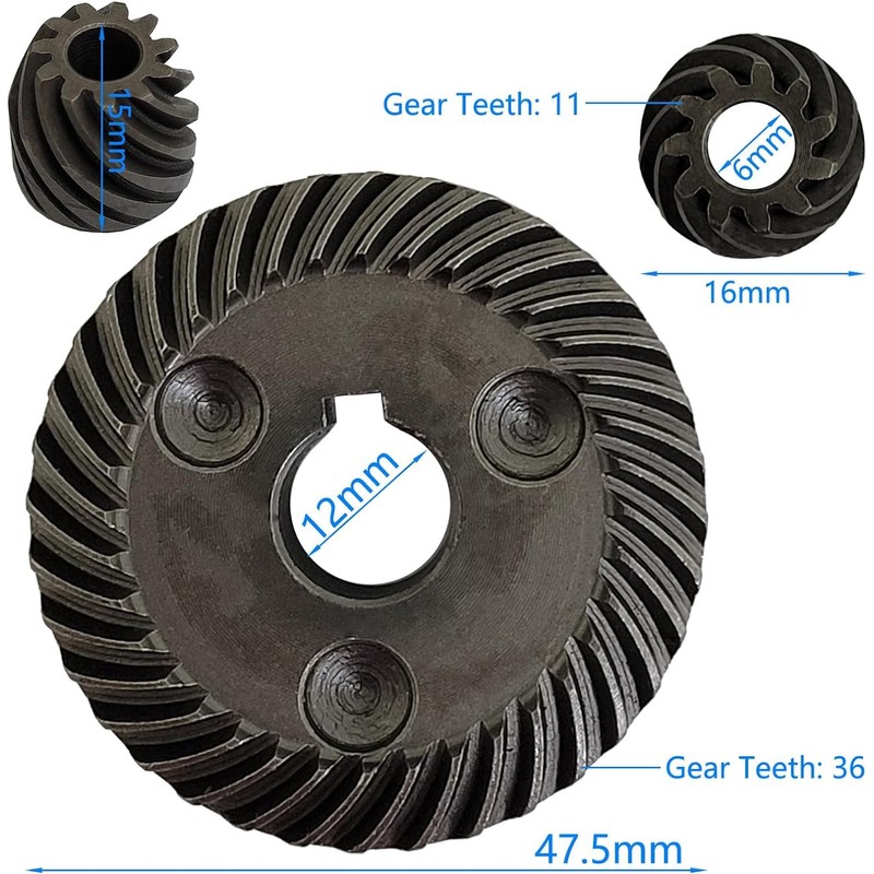 2 Sets 36 Teeth Gear 11 Teeth Spiral Bevel Pinion