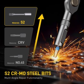 42 in1 Magnetic Screwdriver Set Precision Multi Bit Ratchet T Handle Repair Kit for Electronics, Phone, Laptop, Watch, Eyeglasses – Portable Tool Set for Home & DIY(Light Grey)