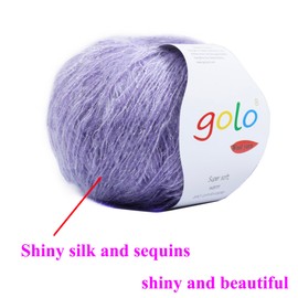 golo Mohair Yarn for Hand Knitting Cashmere Yarn for Weaving Added Glitter and Silver Line