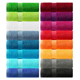 Lashuma Linz Set of 6 Terry Cloth Flannels 30 x 30 cm Red Ruby