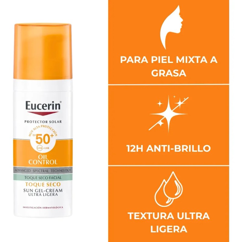 Protector Solar Eucerin Oil Control Anti-Brillo, Piel mixta a grasa
