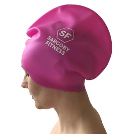 Sargoby Fitness Long Hair Swim Cap for Kids Ideal for Dreadlocks Braid Swimming Cap Kids & Locs Also for Kids Shower Cap