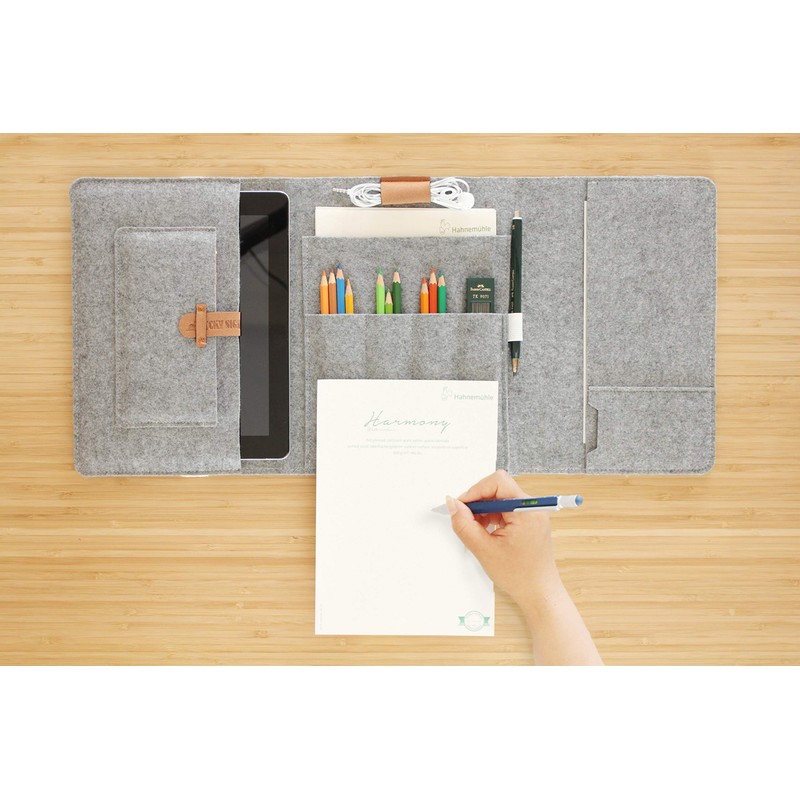 LuckySign Pencil case sketches multifunctional Pad case made felt, A5