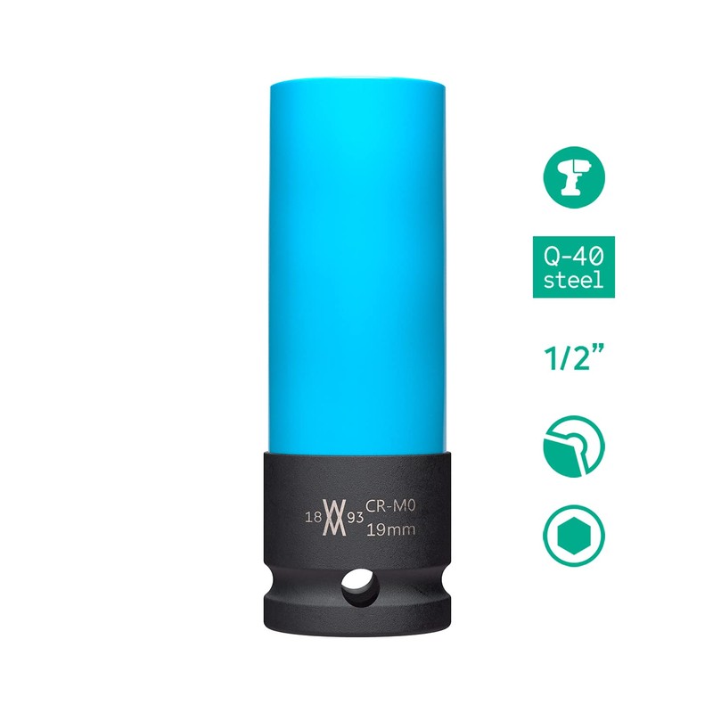 Impact Socket 19mm for Aluminium Wheels for Impact Wrenches from