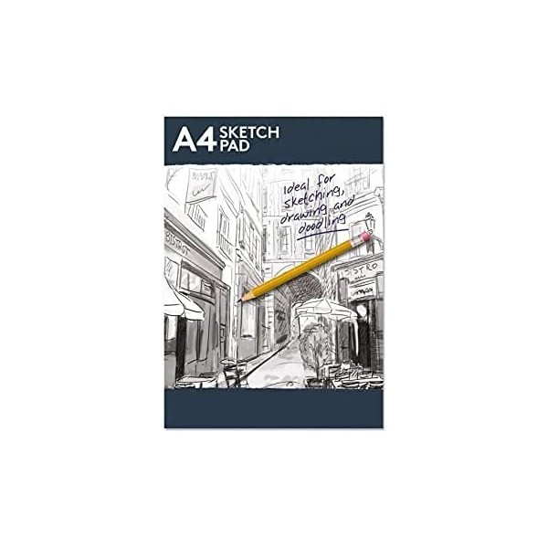 iTrend A4 Sketch Pad - Drawing Paper - Coloring Book and Art Paper - Easy to Use Doodle Pad - Creative Fun White Paper Back Card Cover