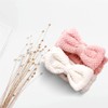 Spa Headband Facial Makeup Hairband Bowknot Head Wrap Coral Fleece