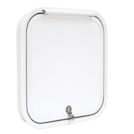 RecPro RV Baggage Door | Rounded Corners | Camper | Compartment Door | White Fiberglass (16" W x 16" H) | Made in America