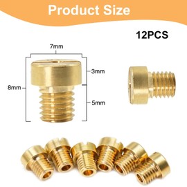 Sctmda Carburettor Nozzles 12 Pieces Main Nozzle Set M5 75-102 Main Nozzle Set Carburettor Nozzle Set for Scooter Motorcycle Moped Size 75, 78, 80, 82, 85, 88, 90, 92, 95, 98, 100, 102