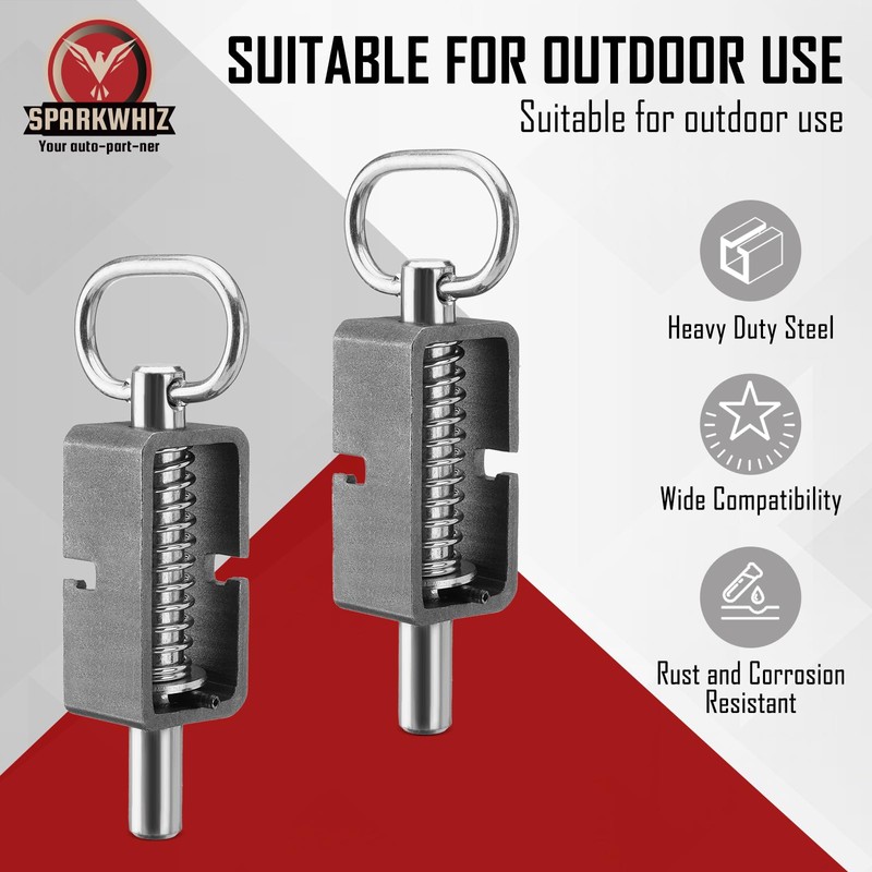 SPARKWHIZ Weld-On 5/8" Spring Latch Assembly with Plain Tube, Trailer