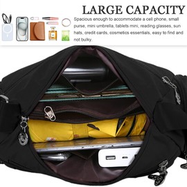 Fueegue Umhängetasche damen,Shoulder Bag for Women Waterproof, Multi Pocket Larger Capacity Handbag,Handtasche for Casual Work School