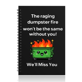 Resurhang Going Away Gifts for Coworkers Leaving Job Notebook Funny Dumpster Fire Emotional Cheer Hardcover 160 Pages Spiral Notebook Staff Office Retirement for Woman Men Farewell Coworkers