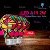 4 Pack LED Stained Glass Light Bulb A19 2W (25W
